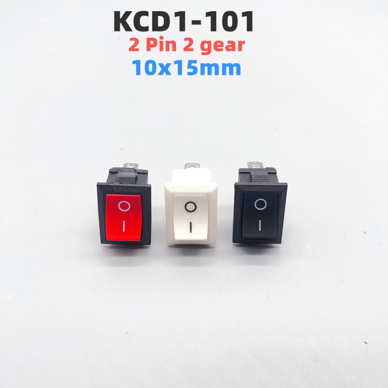 10pcs KCD1-101 3A/250V small black 10*15mmSPST 2PIN ON/OFFG130 Boat Rocker Switch Car Dash Dashboard Truck RV ATV Home/Industry