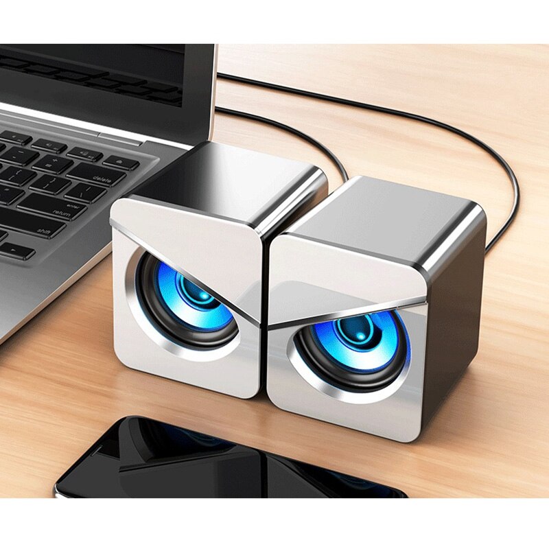 3D Sound Effect Dual Speaker Computer o, Usb Wired Home Desktop Office Gaming Notebook Subwoofer Speaker