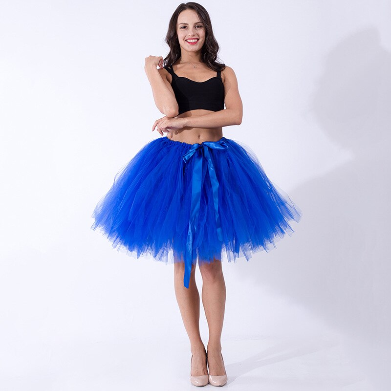15 Kleuren Vrouw Petticoat Crinoline Bridal Onderrok Petticoat Dance Rockabilly Lolita Petticoat Bruiloft Rok: Royal Blue