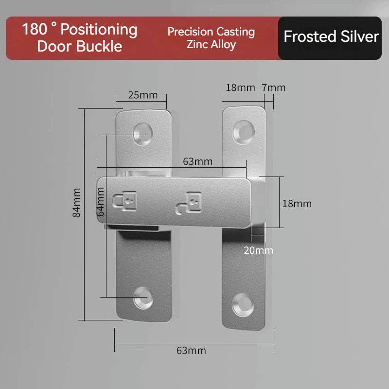 Deurslot 90/180 Graden Schuurbout Gegoten Roestvrijstalen Haak Klink Raam Kast Sloten Met Schroeven Haaks Glijdende Poort Slot: Zilver