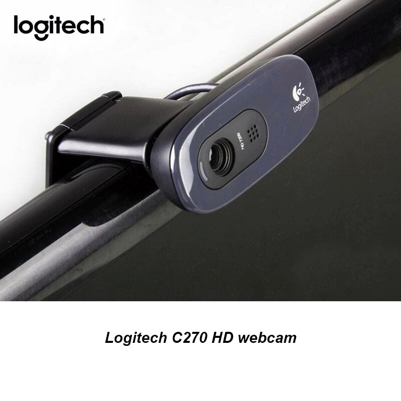 Logitech C270 HD Webcam with Built in Micphone USB 2.0 Interface Camera Network Video Conference Wide Angle Vid 720P Laptop PC