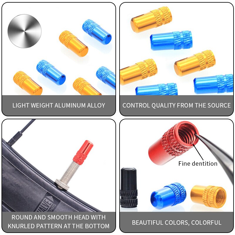 3PCS Bicycle Valve Cap Aluminum Bicycle Presta Valve Cap High Pressure Spikes Tire Valve Dust Cover MTB Bike Bicycle Accessories