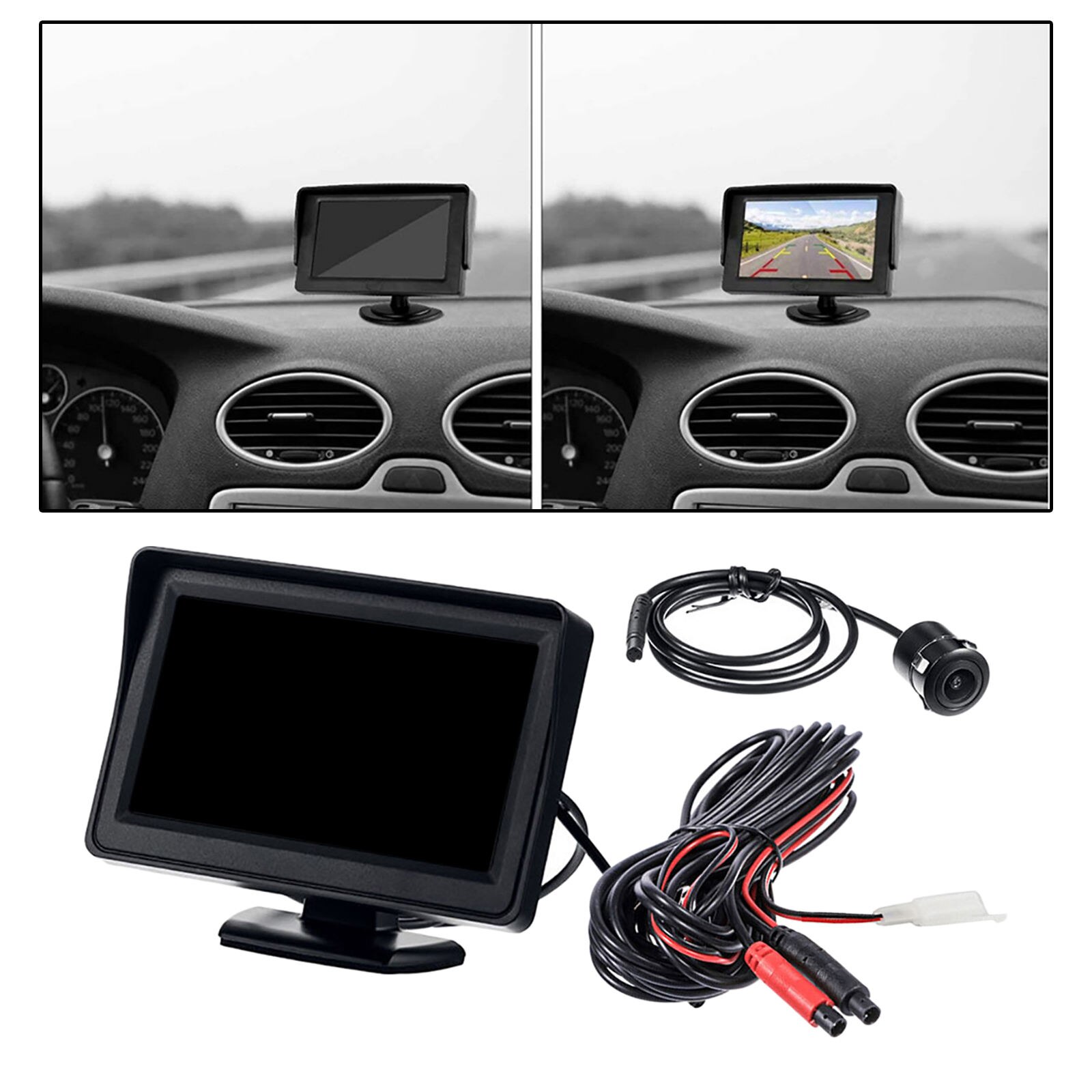 4 Led Reverse Camera En Lcd 5 &quot;Monitor Kit 800*480 Display Voor Parking Suv Auto Truck Parking assistance