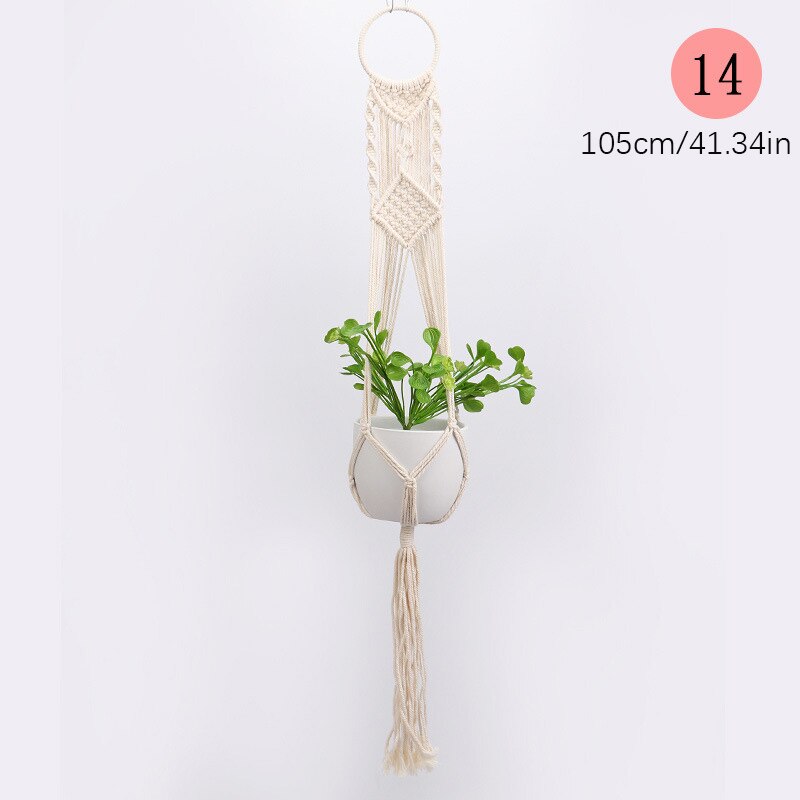 Plant Hanger Macrame Hangers Macrame Wall Hanging Plant Holder Air Plant Planters For Indoor Plants Indoor Plants Hanging Pot: 14