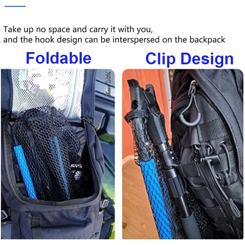 Driehoek Drijvende Vissen-Net Rubber Gecoat Schepnet Paal Catch &amp; Release Opvouwbare Telescopische Sea Fishing Goederen Accessorie