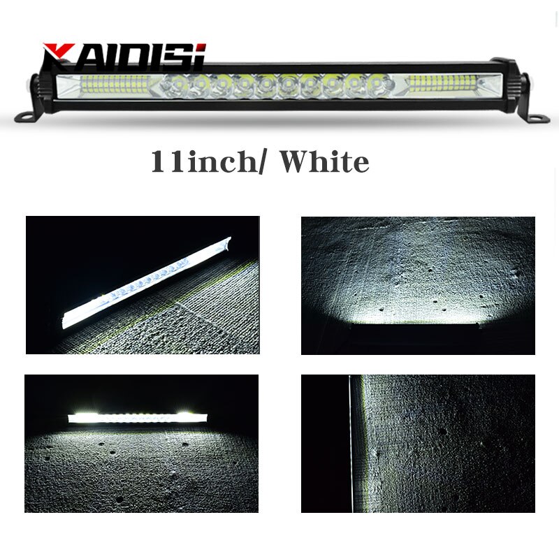 Slim LED Light Bar Dua Row 11 inch Combo Beam barra led For SUV 4X4 Off Road LED Work Lamp 12V 24V Auto Driving Light: white