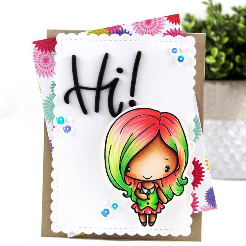 Hi! Hello Letter Words Alphabet Greetings Metal Cutting Dies Template Scrapbook Craft Embossing Paper Die Cut Cards Making