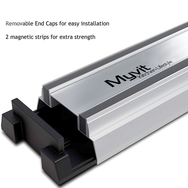 Magnetisk knivhållare 14/12 tum kökskniv stå bar list vägg magnet block aluminium för knivar förvaring matlagningstillbehör
