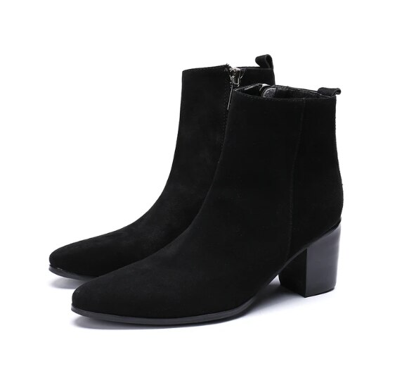 Herresko moderigtige lynlås chelsea støvle pu læder håndlavet formelle stilfulde vinter western støvler zapatos de hombre 4 m 835: 38