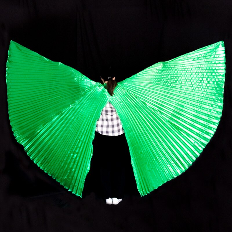 Alas de Isis para danza del vientre para adultos, accesorio para danza del vientre, bollwood, Oriental, egipcio, alas, disfraz sin palos, dorado: Green-split