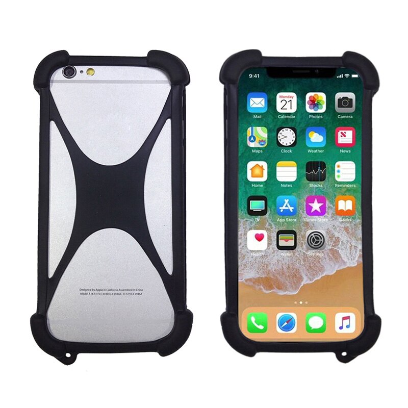 Universal Phones Bumper Soft Elastic Silicone Case For BQ BQ-5520L Silk BQ-5701L Slim Cover For BQ BQ-5700L Space X: Black