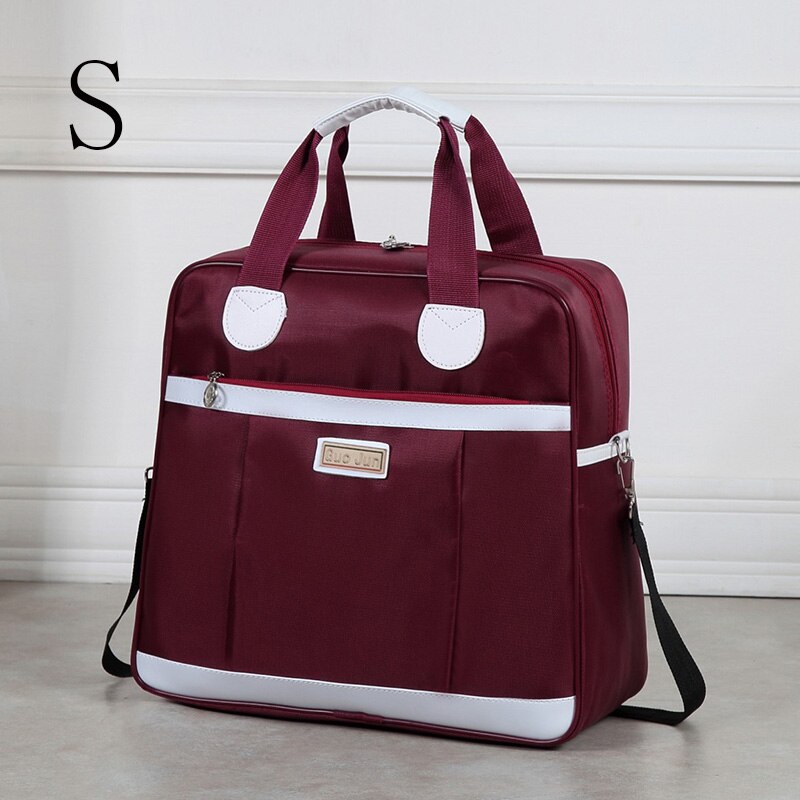 Les nouveaux sacs de voyage pour femmes sacs de voyage portables de grande capacité sac de voyage pour femmes grand sac de week-end: S  Red wine