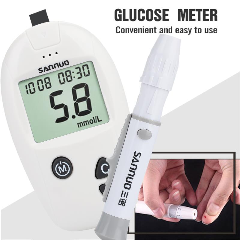 Monitoring System Analyzer Detectie Glucose Meter Duurzaam Draagbare Huishoudelijke Oudere Glycuresis Wit Plastic Monitor Diabetici