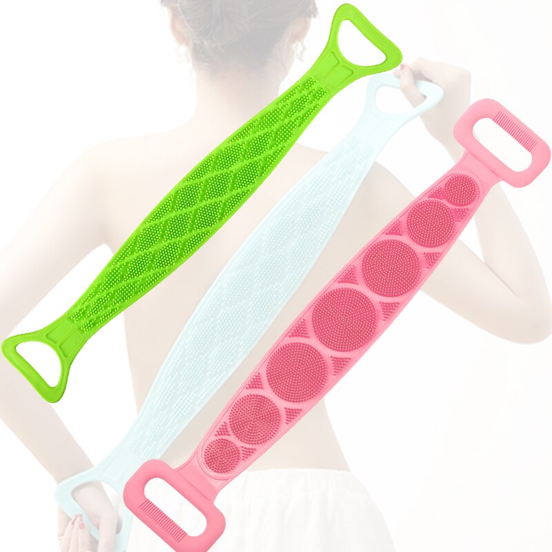 Silikon Zurück Wäscher Weiche Luffa Schlecht Handtuch Schlecht Gürtel Körper Peeling Massage Für Dusche Körper Reinigung Schlecht Dusche Gurt