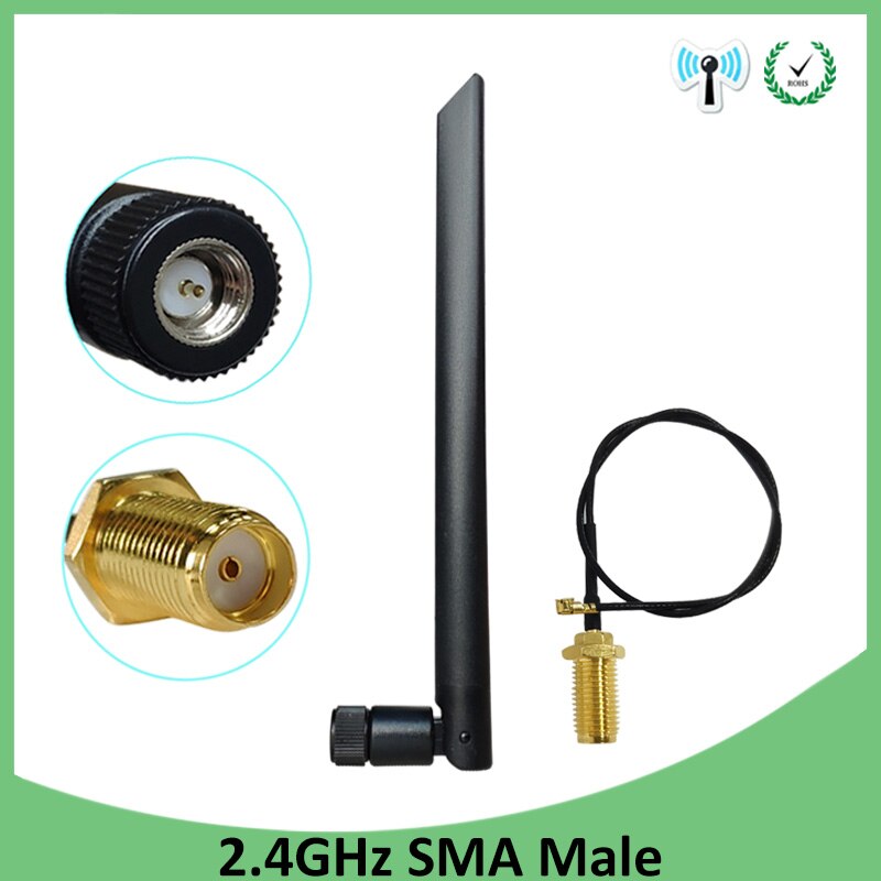 2.4Ghz antenna wifi 5dbi SMA male 2.4G antena wifi antenne Zigbee Small Size aerial + PCI U.FL IPX to RP-SMA Pigtail Cable