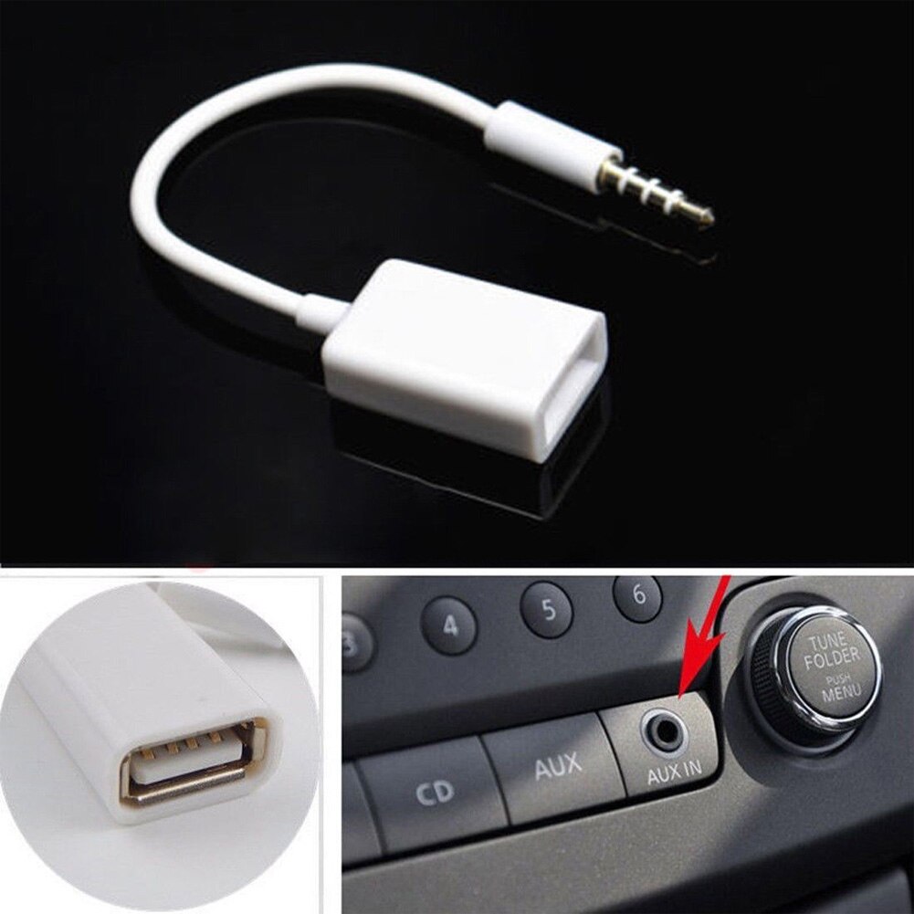 Male To Female 3.5mm Jack Aux Cable Plug Male Connector Adapter Audio Car Converter