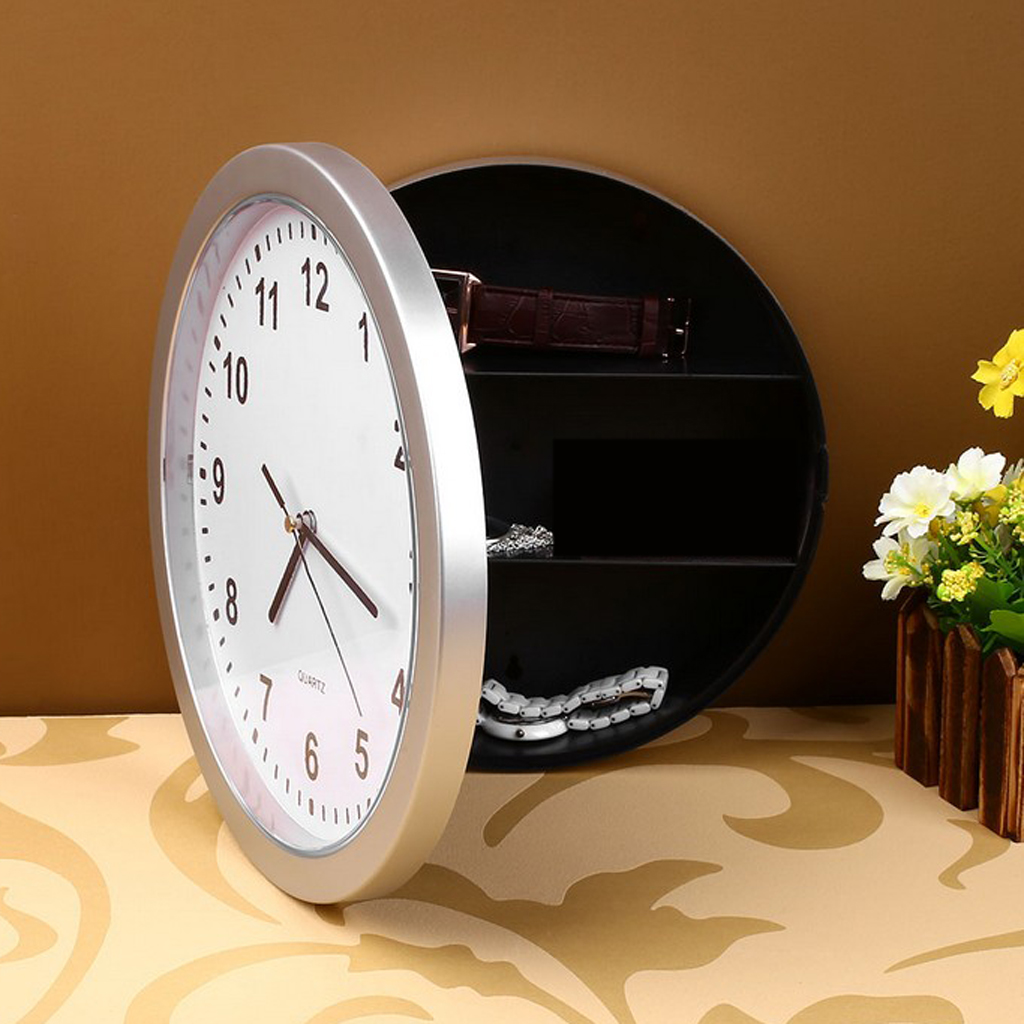 Retro Roman Numerals Clock Safe Wall-Mounted Hanging Hidden Storage Box