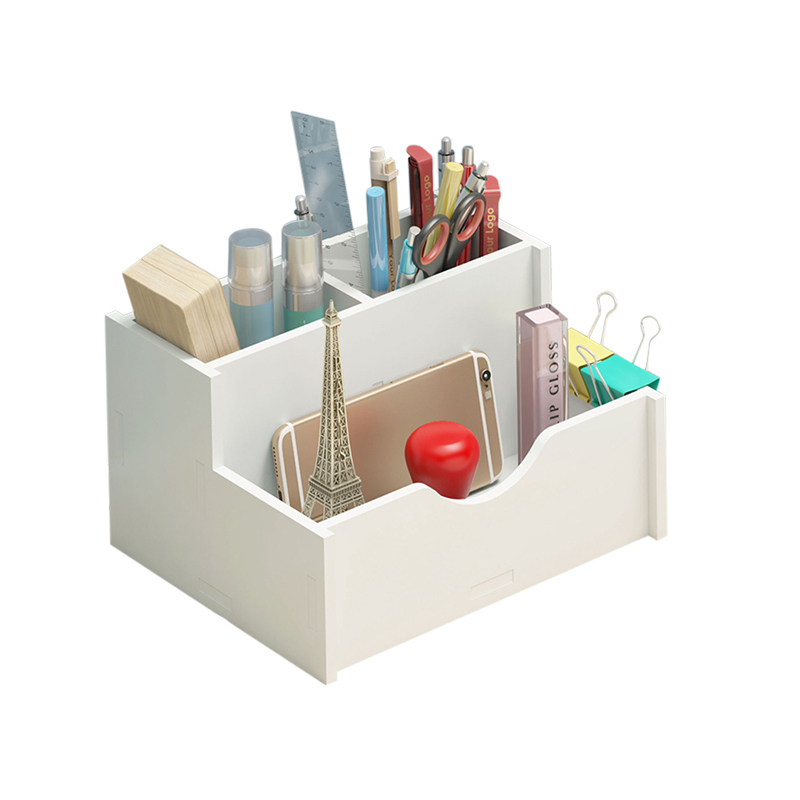 DIY Desk Stationery Holders White Organizer School Office Holder Stationery Organizer Multipurpose Desktop Sundries Storage Box