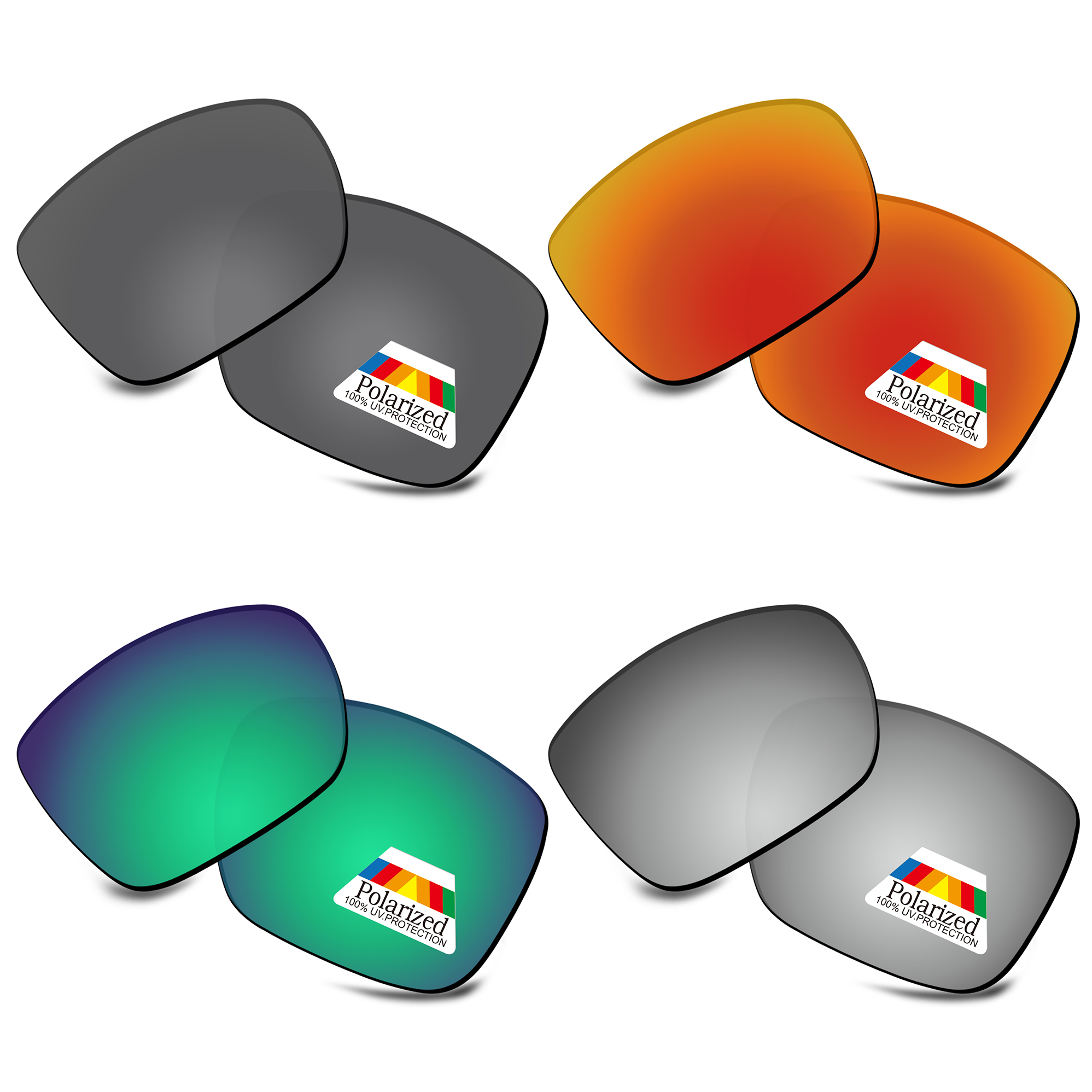 Bwake Polarisierte Ersatz Linsen für-Oakley TwoFace XL OO9350 Sonnenbrille Rahmen-Mehrere Optionen: 4Packs
