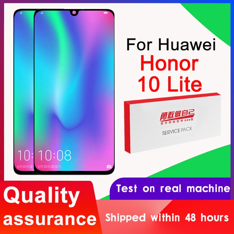 Pantalla de repuesto de 100% pulgadas para Huawei Honor 10 Lite, montaje de digitalizador con pantalla táctil LCD, 6,21 probado