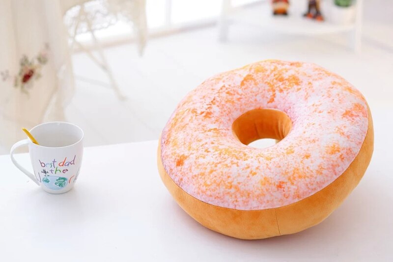Doughnut mad plys pude sjov chokolade sofa sæde pude jule donuts pude xmas kid legetøj fyld hviler bilmåtter: 2