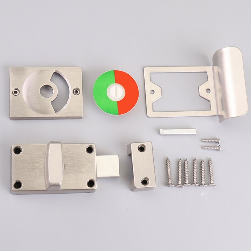 Privacy Occupied Public Toilet Latch Hardware Stainless Steel For Bathroom Indicator Door Lock WC Dressing Room Vacant Engaged