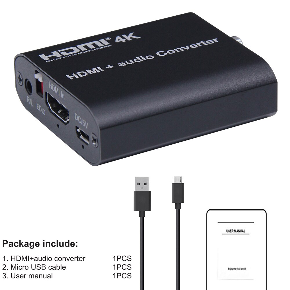 UHD 4 k HDMI audio extractor splitter HDMI ARC adapter HDMI naar SPDIF 5.1 Kanaals + L/R met EDID, ARC functies