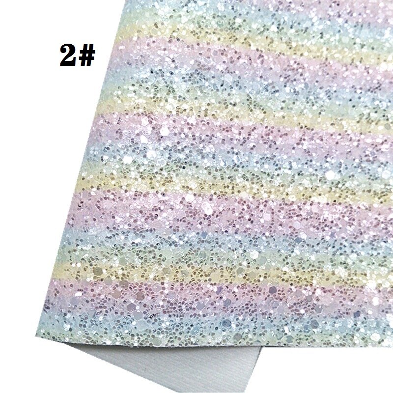 Sateenkaari raidat paksu glitter vinyyli kangas arkki huopa tausta synteettinen nahka tekovinyyli tee itse  a4 koko  r409a: 2-21 x 29cm