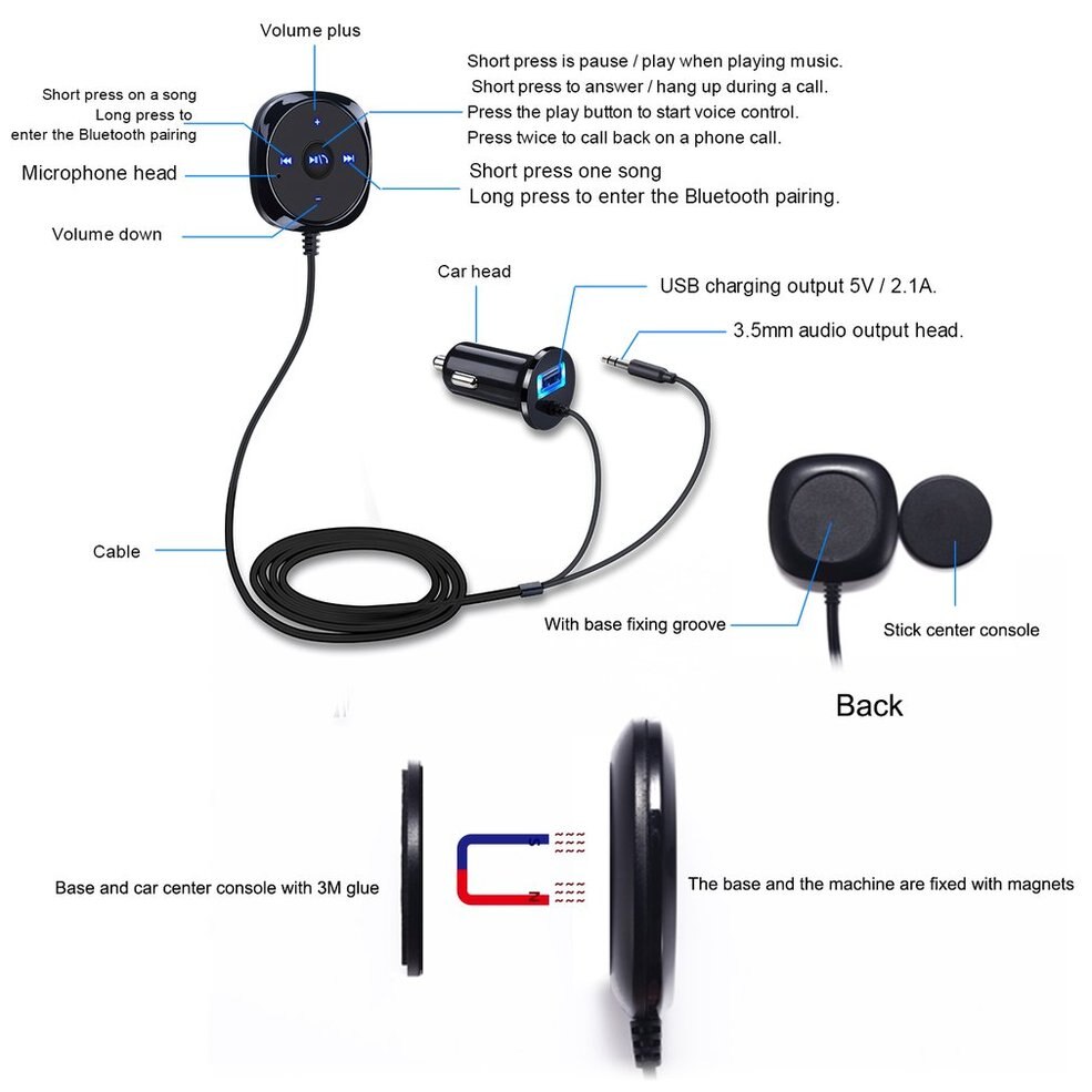 USB2.0 Bluetooth Kit adaptateur de voiture sans fil mains libres parlant récepteur Audio de voiture intégré micro contrôleur de musique son stéréo