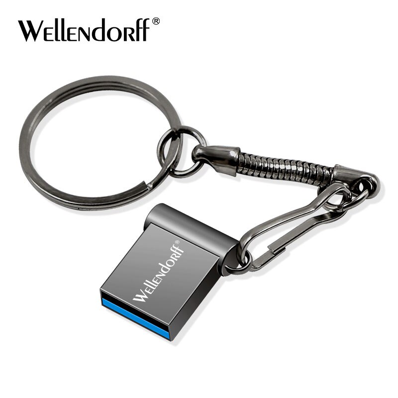 Mini Usb Flash Drive Pen Drive Usb 3.0 Pendrive 64Gb 32Gb 16Gb 4Gb Flash Memory Stick met Sleutelhanger 128Gb U Disk: 32GB / gray