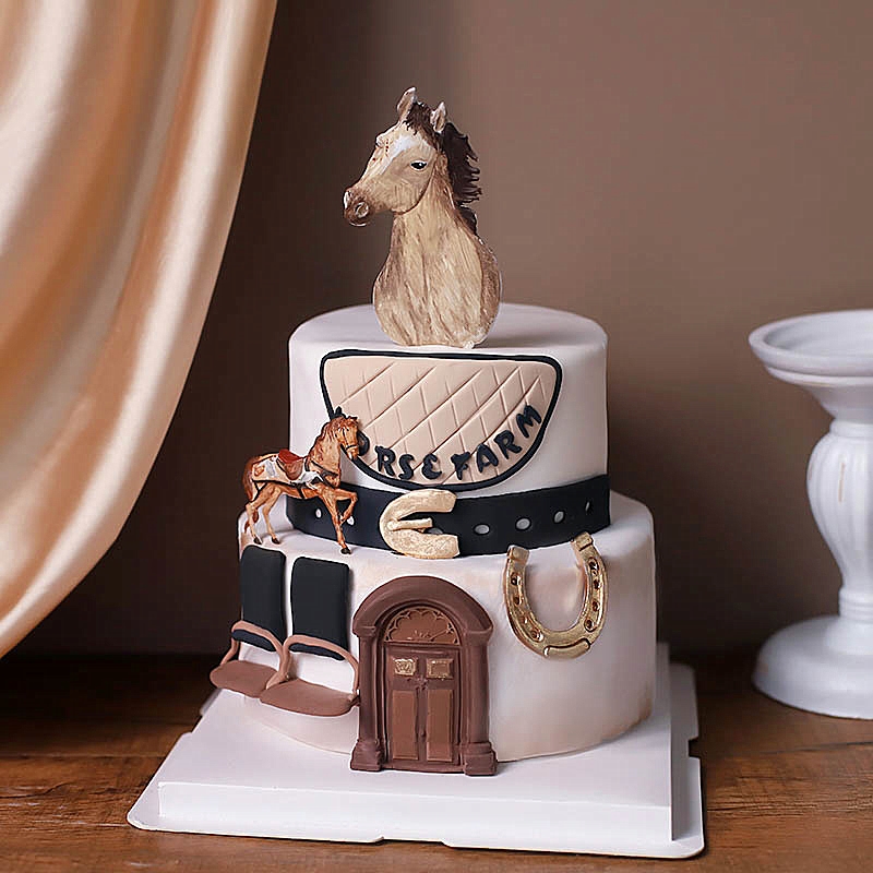 Mirosie-Moldes de silicona con alas de Pegaso, carrusel de caballo, pastel de unicornio, Fondant, Chocolate, bricolaje, molde de silicona para pastel, accesorios para hornear