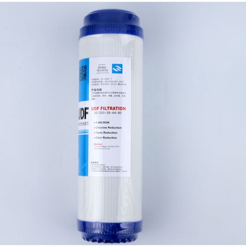 10 Inch Water Purifier Filter UDF/GAC Granular Activated Carbon Osmosis Kitchen Water Purifier Part Flat Pressure Filter Element