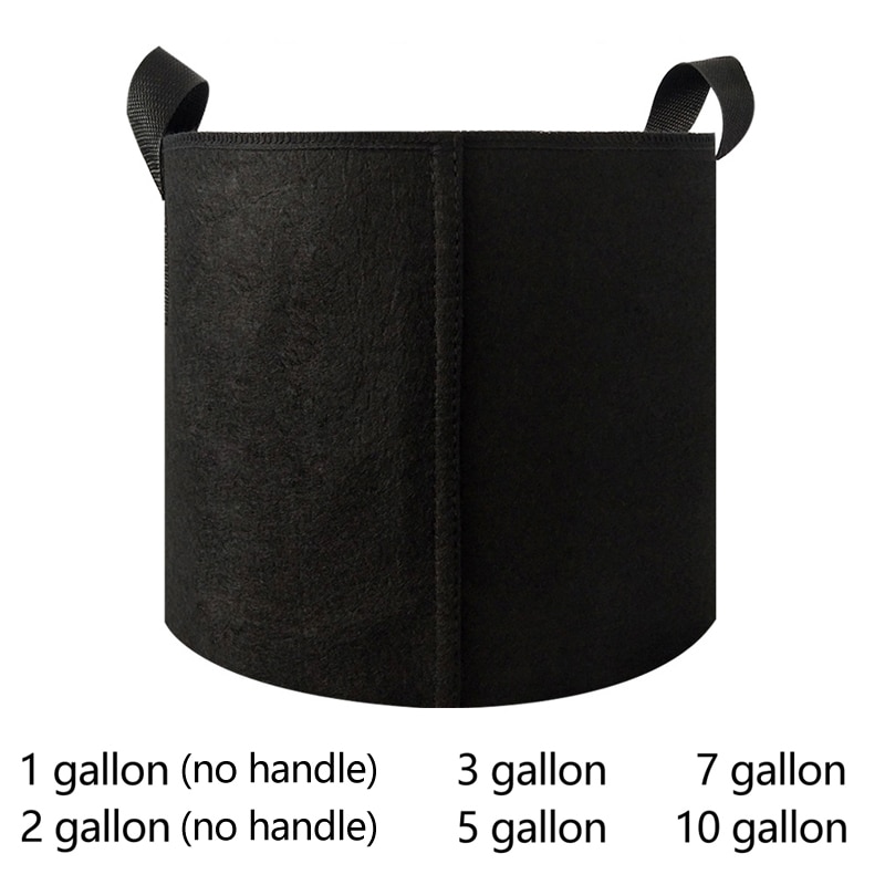 1-10 gallon stof vokseposer åndbare potter planter rod pose container plante praktiske potter med håndtag haveartikler