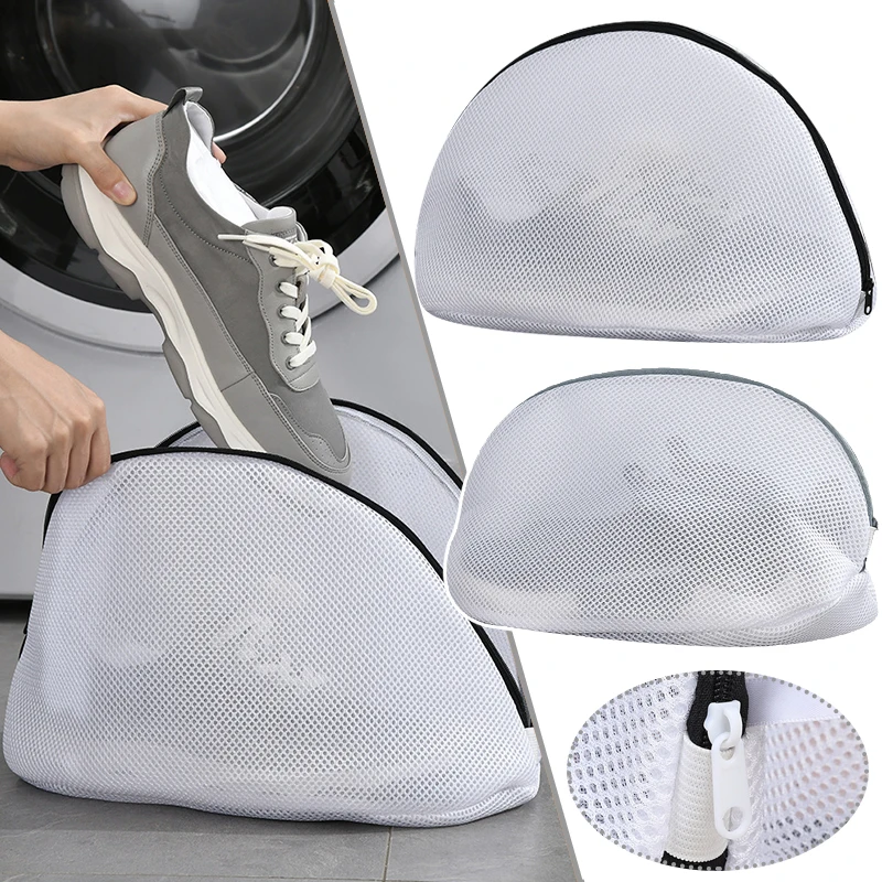 Mesh Laundry Bag Washing Machine Shoes Bag with Zips Travel Shoe Storage Bags Protective Clothes Storage Box Organizer Bags