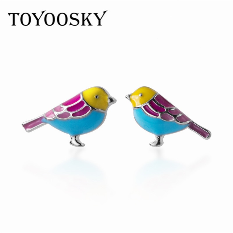 Toyoosky 100% 925 Sterling Zilver Matte Little Bird Stud Oorbellen Voor Vrouwen Voorkomen Allergie Meisje Mode-sieraden