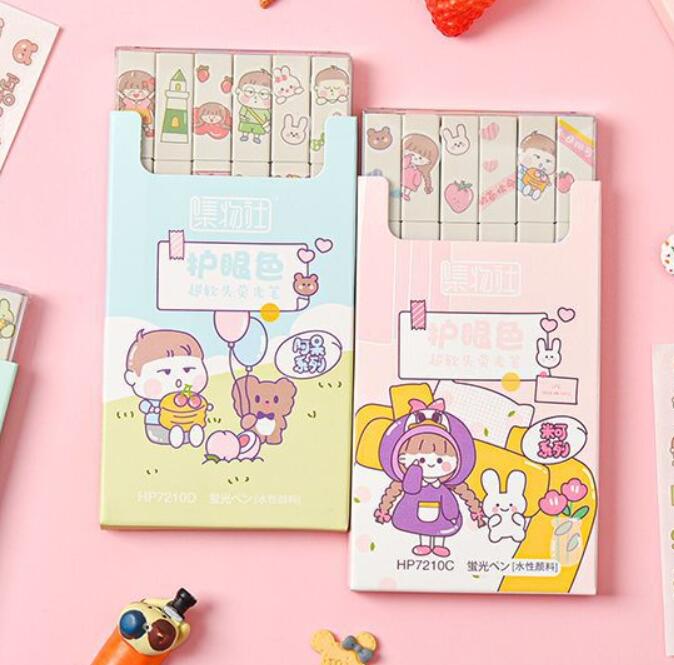 36 teile/los Kawaii Feste Farbe Auge Schutz Textmarker Nette Zeichnung Marker stifte Werbe Büro Schule Liefert: A mischen Entwurf