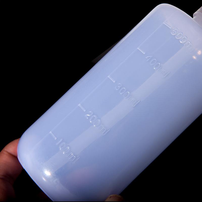 Rengöringsflaskor med krumt huvud i plast med sköljflaska