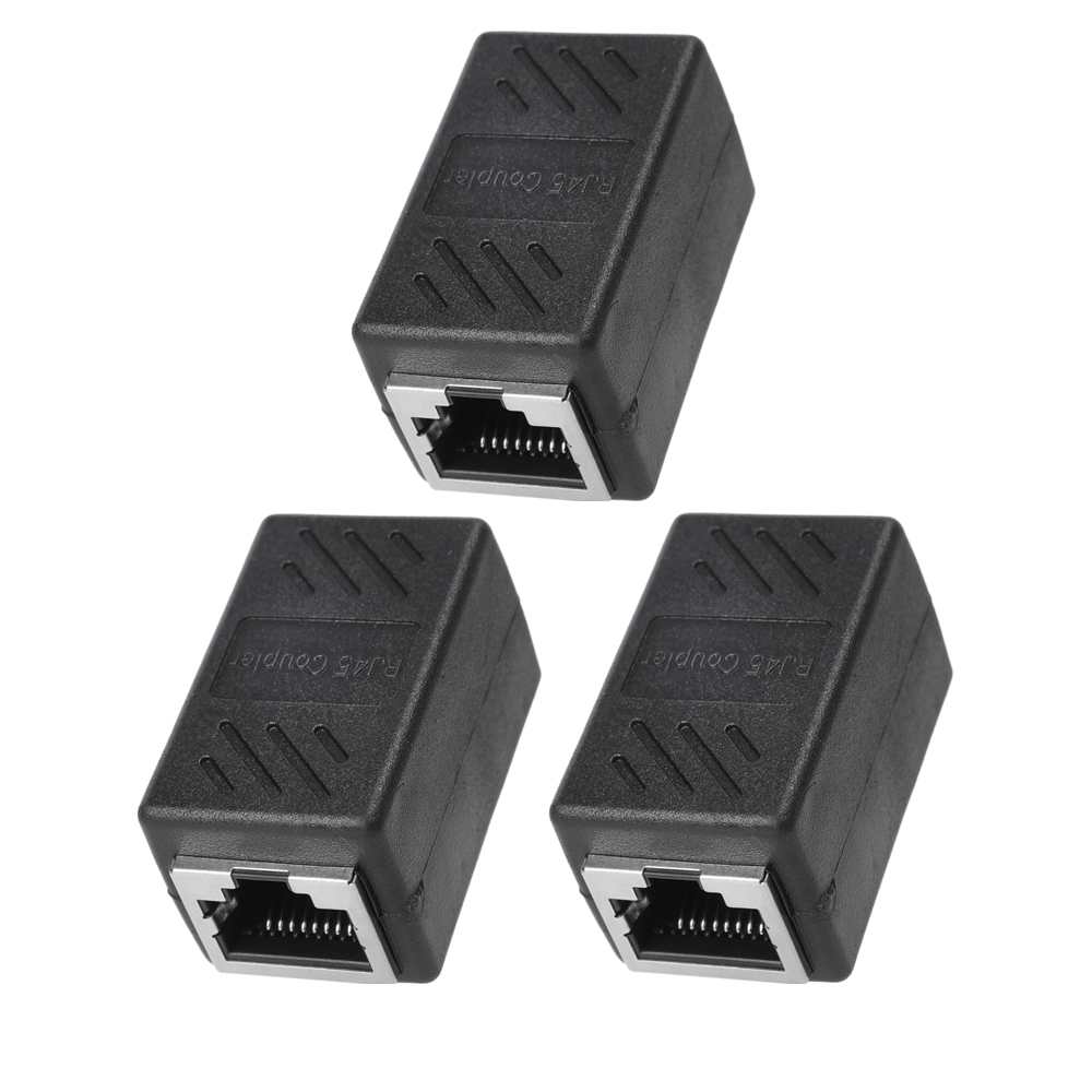 Female To Female RJ45 Ethernet Extender Extension Wire Cord Cable Network Adapters Connector for Internet Coupler Converter: WHITE