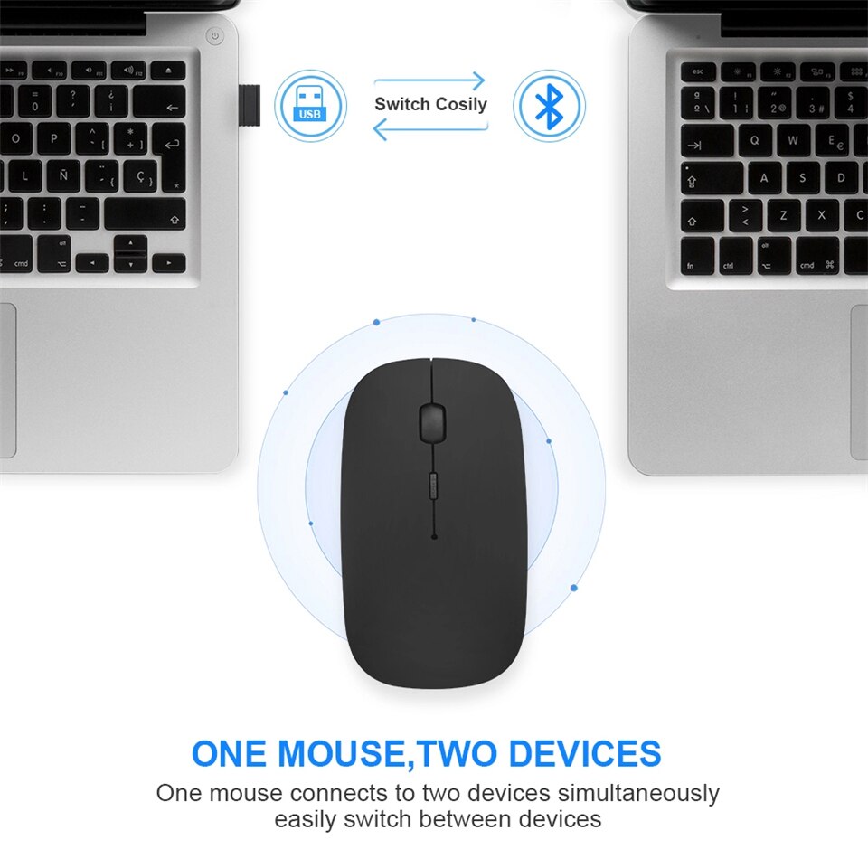 Draadloze Muis Oplaadbare Bluetooth Mouse Geruisloze Mause Wifi Muizen Usb Muizen Voor Pc Desktop Laptop Accessoires Ergonomische Muis