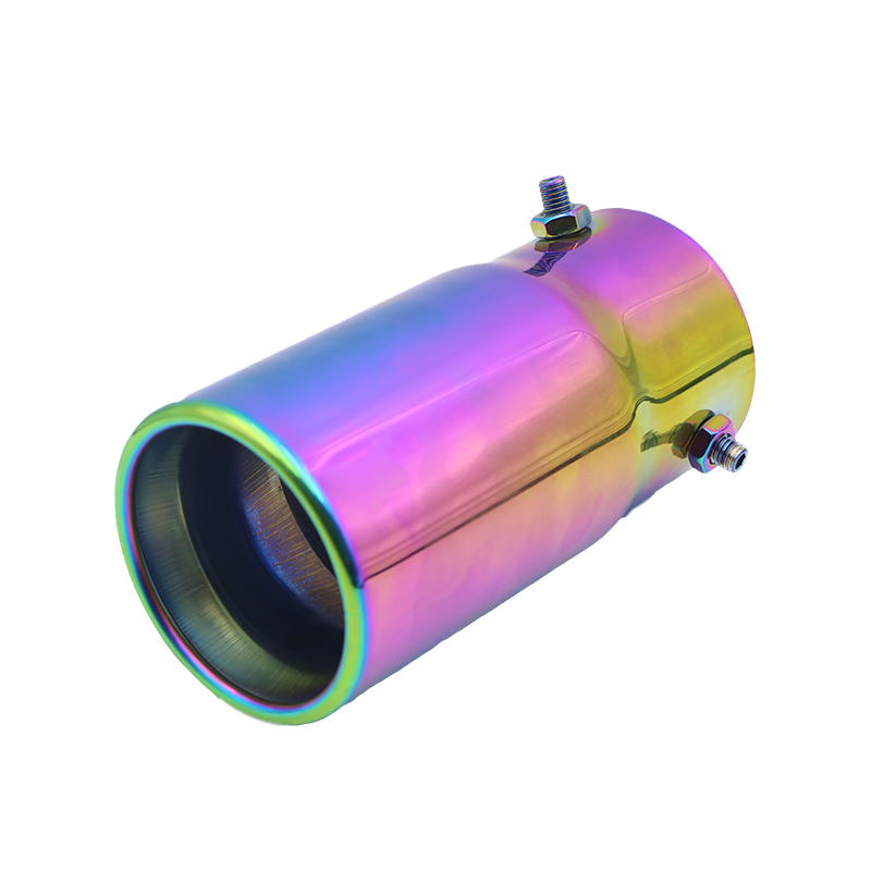 Auto Exterieur Onderdelen Universele Auto 70mm inlaat 76mm outlet Auto Uitlaat Staart Uitlaat Tip Zilver Zwart Uitlaat tips Leidingen: Blauw