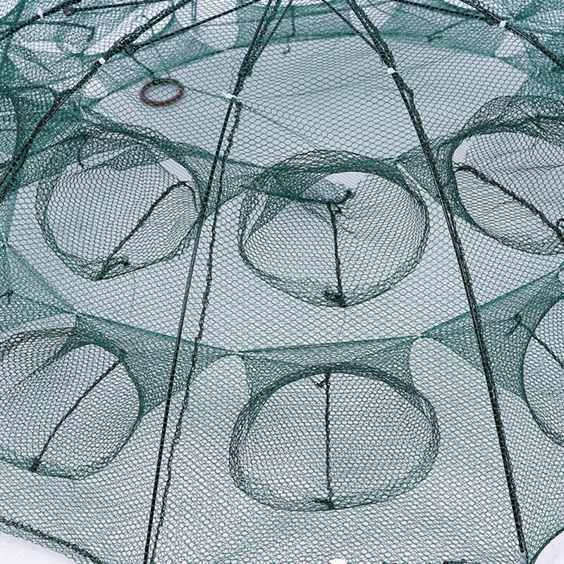 Hexagon Fish Network 4-20 Holes Folding Portable Fishing Net Casting Nets Trap Cages Mesh Crayfish Shrimp Catcher Fishing Tools