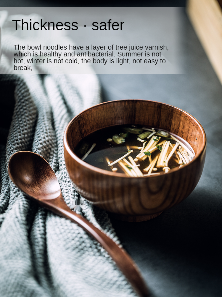 Japońskie retro jujube drewniana misa drewniana miska robić ryżu duża miska robić zupy z makaronem łyżka drewniana misa domowa restauracja zastawa stołowa