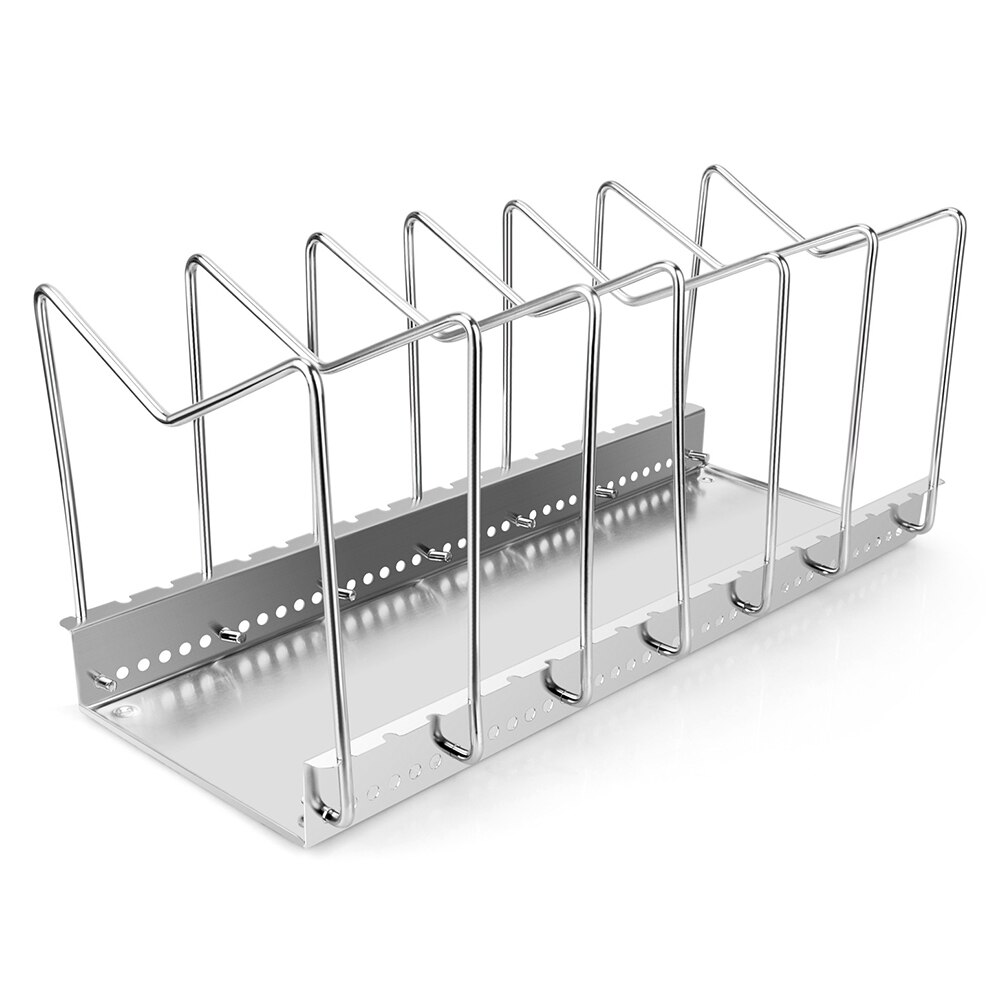 Køkken arrangør pan skærebræt holder fade rack stativ metal opbevaring hylde dræner vask arrangør køkken tilbehør: Stor størrelse