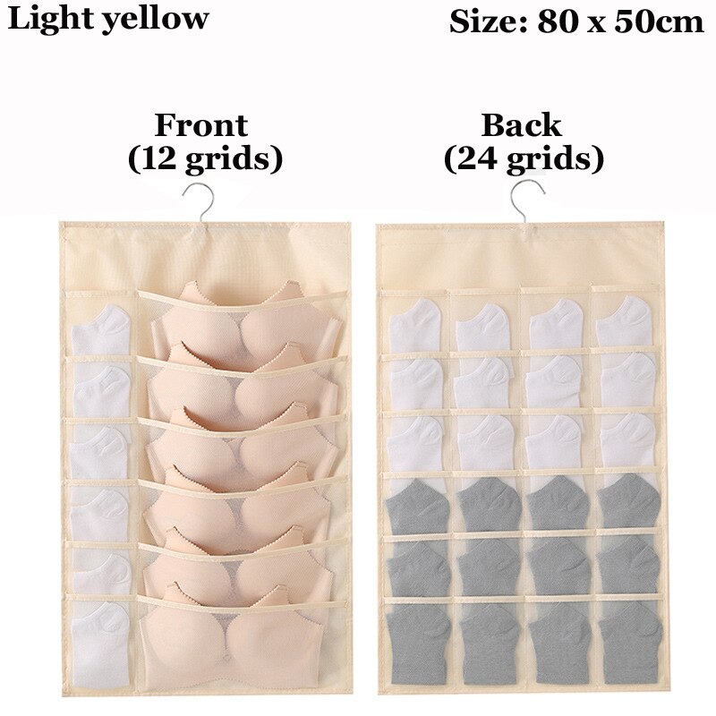 Double-sided Mesh Wardrobe Storage Hanging Organizers For Underwear Bra Socks Necktie Folding Closet Clothing Rack Hanger: C18