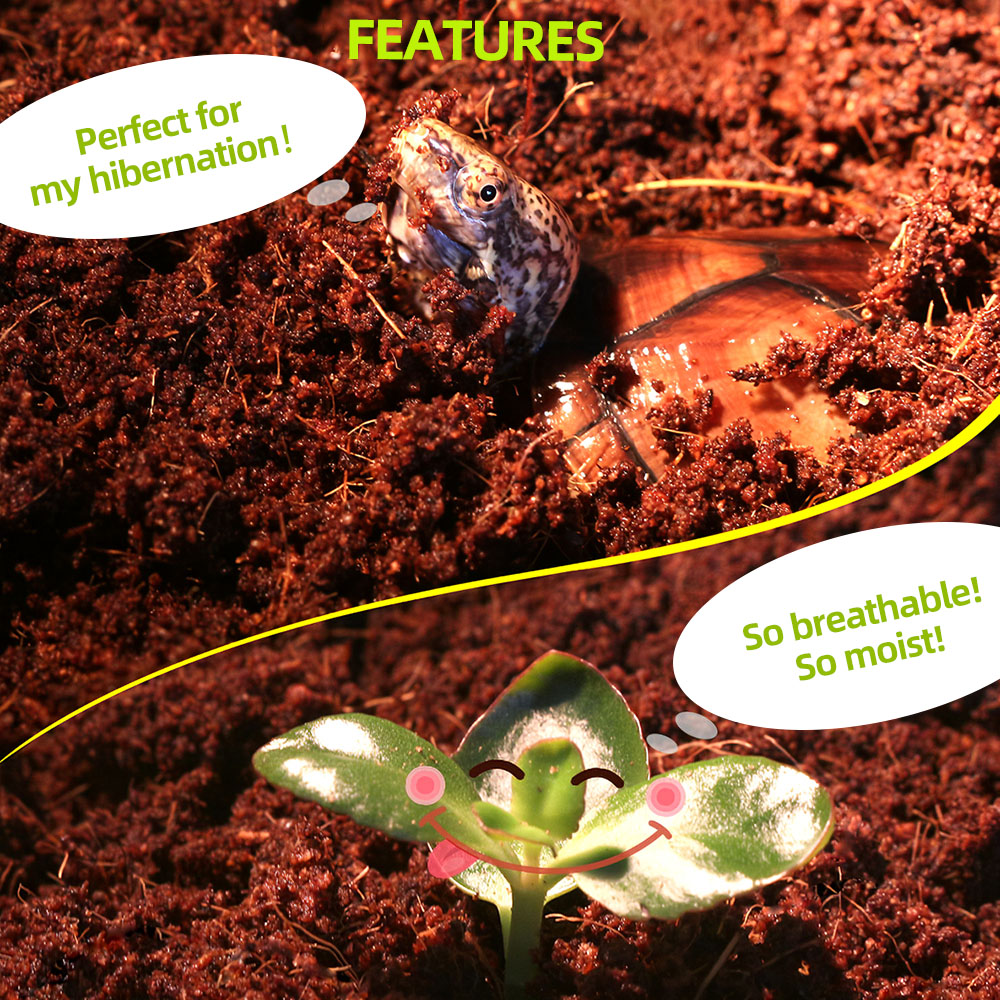 Compressed Coconut Fiber Terrarium Substrate for Tortoise Lizard Spider Scorpion Snake Reptiles Pets