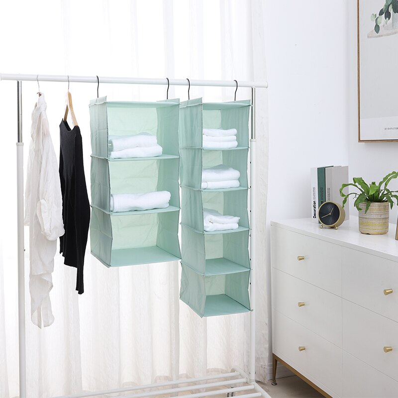 Lesort Thuis Opknoping Kleding opbergtas (Muti Rekken) duurzaam organiseren Planken Eco-Vriendelijke Closet Cubby Geen lade