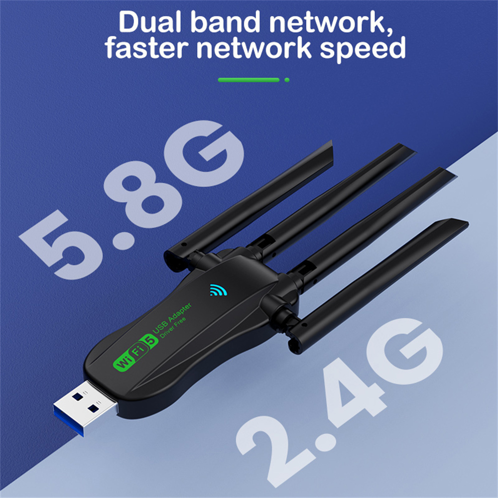 5G Wifi Adapter WiFi Usb 3.0 Adapter 1200Mbps Wireless Network Card Wifi Dongle Receiver Lan Ethernet Adaptor For Pc Laptop