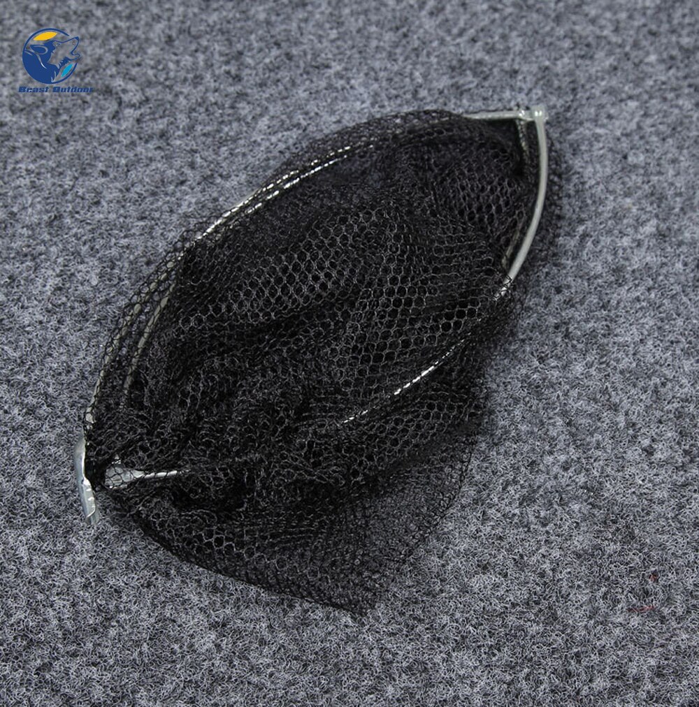 Outdoor folding fishing net telescopic fishing net blue soft rubber landing net fly fishing net fishing net tool