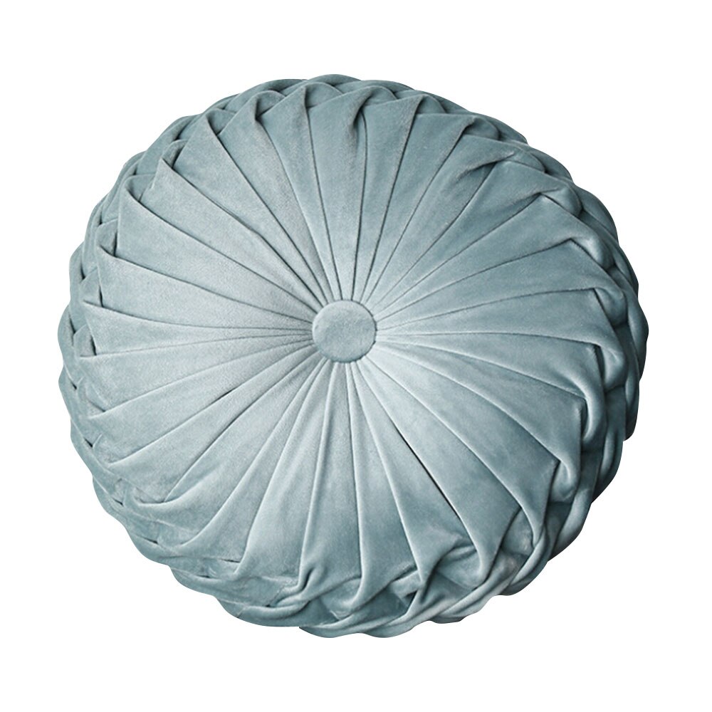 35 x 35cm europeisk stil rund massiv sittdyna sammet kudde kudde handgjorda veckade hjul pumpa sittdyna: A5