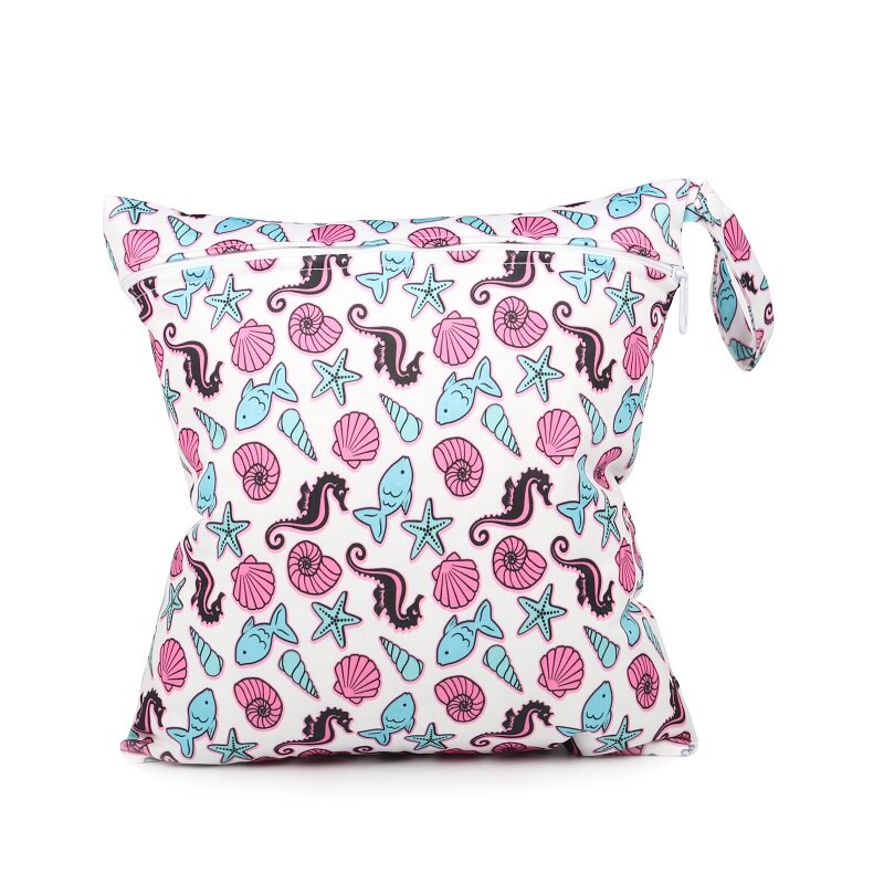 [CHOOEC] Wet Bag Washable Reusable Cloth diaper Nappies Bags Waterproof Swim Sport Travel Carry bag Big Size: 28X30 cm: Beige